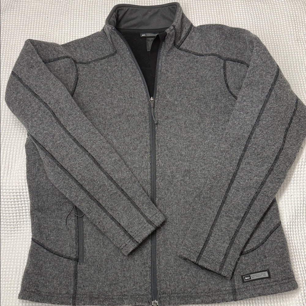 Gray REI Women’s Wool Blend Fleece Full-Zip Jacket - XL